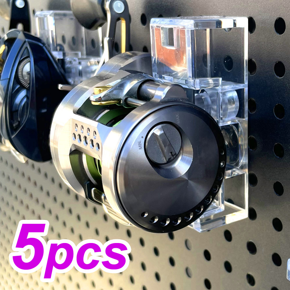 Spincast Reel - ที่แขวนรอกตกปลาแบบติดผนัง 5 ชิ้น สำหรับรอกเบทคาสติ้ง รอกฟลาย รอกแพ