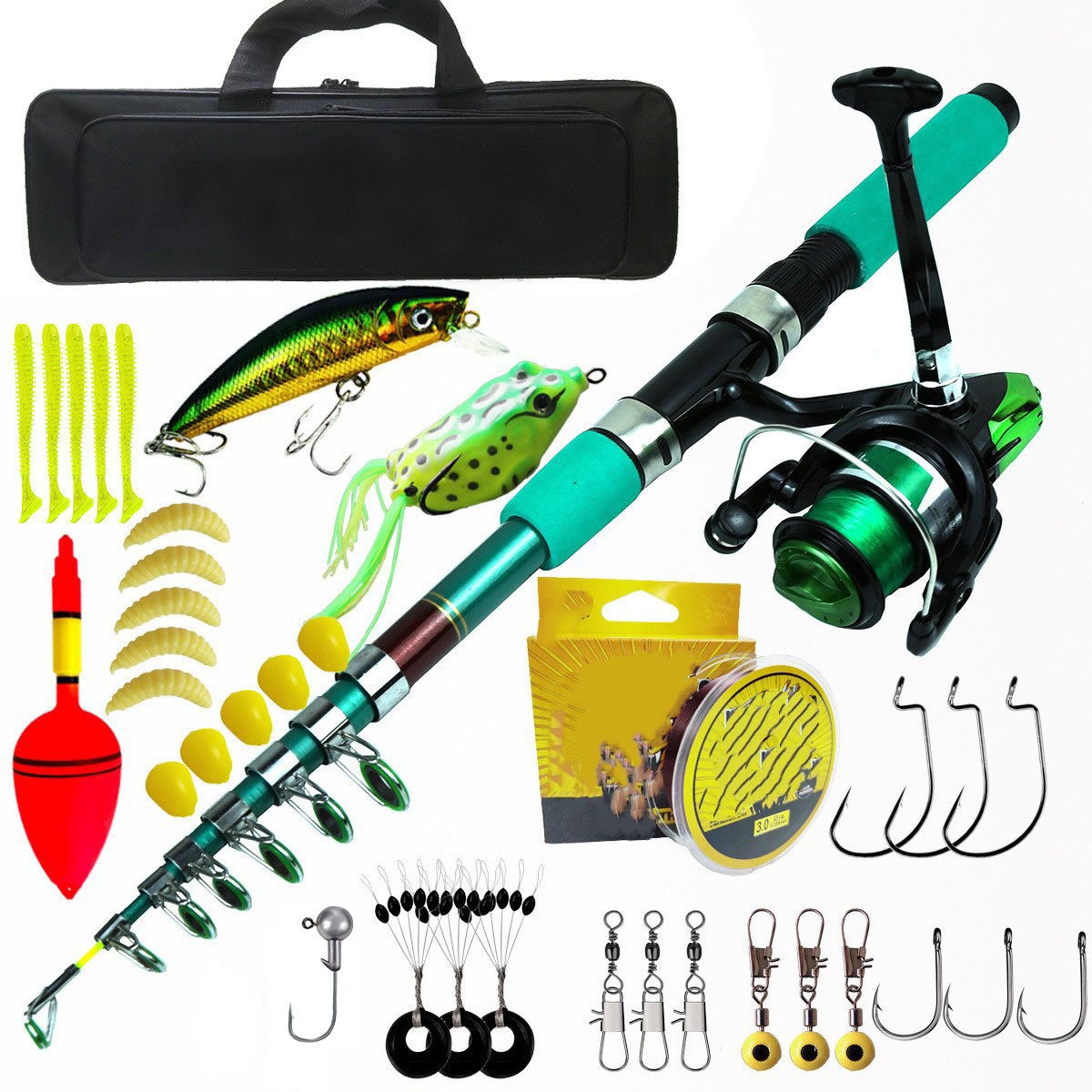 ชุดคันเบ็ดตกปลาแบบพกพา น้ำหนัก - Spinning Reel บทวิจารณ์และราคา